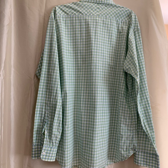 Billy Reid Green & Blue Plaid Shirt-Excel. Cond. - Picture 2 of 3